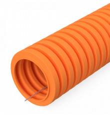 Труба гофрированная ПВХ легкая 350 Н оранжевая с/з d16 мм (100 м/5500 м уп/пал) Промрукав
