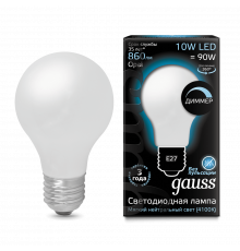 Лампа Gauss LED Filament A60 OPAL dimmable E27 10W 4100К