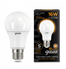 Лампа Gauss LED A60 16W E27 3000K