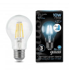 Лампа Gauss LED Filament A60 E27 10W 4100К step dimmable