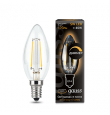 Лампа Gauss LED Filament Candle dimmable E14 5W 2700К