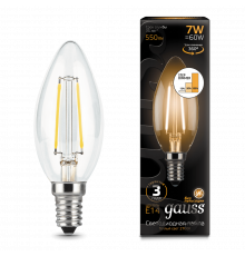 Лампа Gauss LED Filament Candle E14 7W 2700К step dimmable