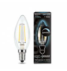 Лампа Gauss LED Filament Candle dimmable E14 5W 4100К