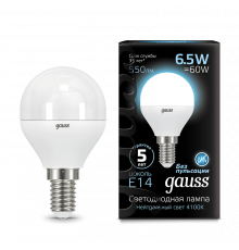 Лампа Gauss LED Globe E14 6.5W 4100K