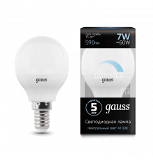Лампа Gauss LED Globe-dim E14 7W 4100К диммируемая