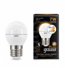 Лампа Gauss LED Globe E27 7W 3000K step dimmable