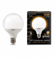 Лампа Gauss LED G95 E27 16W 3000K