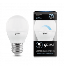Лампа Gauss LED Globe-dim E27 7W 4100К диммируемая