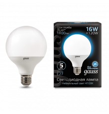 Лампа Gauss LED G95 E27 16W 4100K