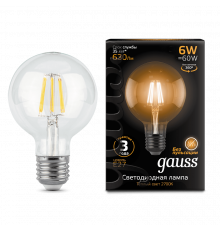 Лампа Gauss LED Filament G95 E27 6W 2700K