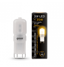 Лампа Gauss LED G9 AC220-240V 3W 2700K пластик