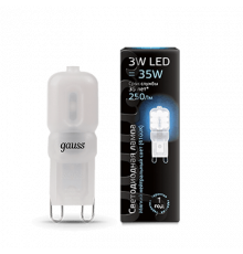 Лампа Gauss LED G9 AC220-240V 3W 4100K пластик