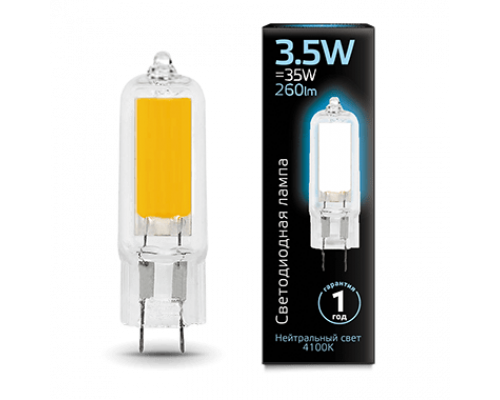 Лампа Gauss LED G4 AC220-240V 3.5W 4100K Glass