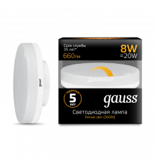 Лампа Gauss LED GX53 8W 3000K диммируемая
