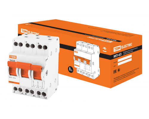 Модульный переключатель трехпозиционный МП-63 3P 40А TDM  с доставкой по Санкт-Петербургу и по всей России.