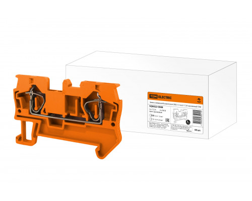 Зажим клеммный безвинтовой (ЗКБ) 1,5 мм2 17,5А оранжевый TDM