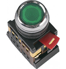 Кнопка ABLFS-22 зеленый d22мм неон/230В 1з+1р TDM