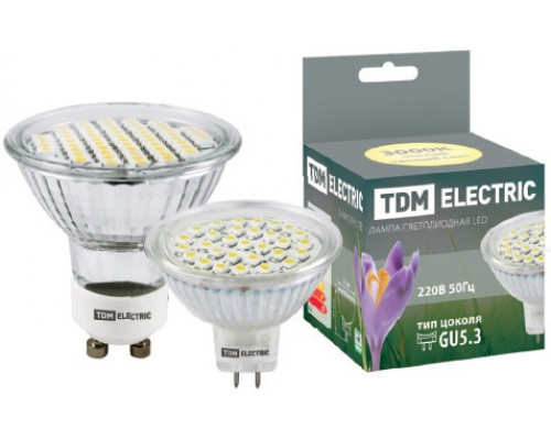 Лампа светодиодная MR16-3 Вт-220 В -4000 К–GU 5,3 SMD TDM