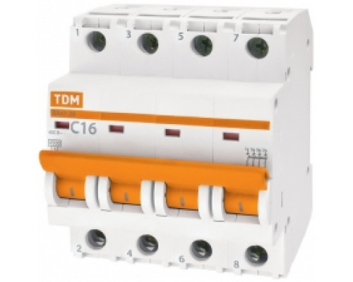 Авт. выкл.ВА47-29 4Р 16А 4,5кА х-ка В TDM  с доставкой по Санкт-Петербургу и по всей России.