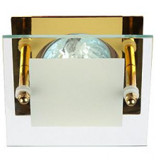 KL16  GD Светильник ЭРА литой  "с квадратным  стеклом" MR16,12V/220V, 50W золото