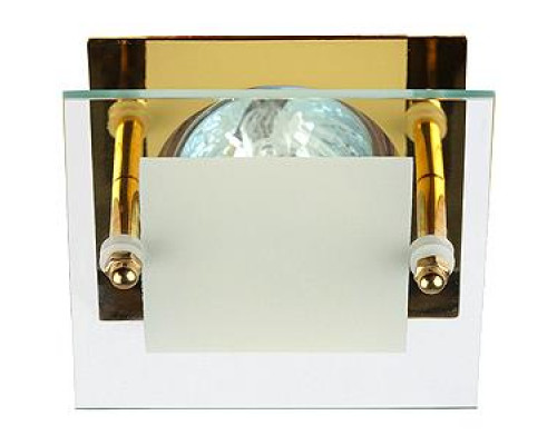 KL16  GD Светильник ЭРА литой  "с квадратным  стеклом" MR16,12V/220V, 50W золото