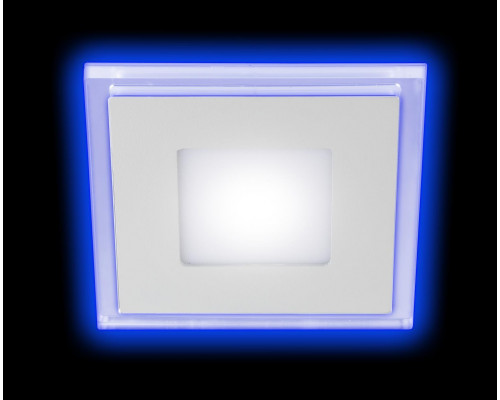 LED 4-6 BL Светильник ЭРА светодиодный квадратный c cиней подсветкой LED 6W 220V 4000K
