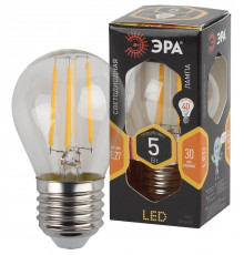 F-LED P45-5W-827-E27 ЭРА (филамент, шар, 5Вт, тепл, E27)