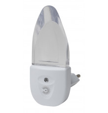 Ночник - светильник светодиодный ЭРА NN-618-LS-W в розетку с датчиком освещенности белый