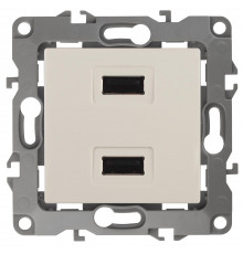 12-4110-02 ЭРА Устройство зарядное USB, 230В/5В-2100мА, IP20, Эра12, слоновая кость