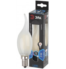 Лампочка светодиодная ЭРА F-LED BXS-5W-840-E14 frost Е14 / E14 5Вт филамент свеча на ветру матовая нейтральный свет