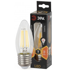 Лампочка светодиодная ЭРА F-LED B35-7W-827-E27 Е27 / Е27 7Вт филамент свеча теплый белый свет