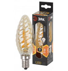 Лампочка светодиодная ЭРА F-LED BTW-7W-827-E14 gold Е14 / E14 7Вт филамент свеча витая золотистая теплый белый свет