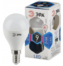 Лампочка светодиодная ЭРА STD LED P45-9W-840-E14 E14 / Е14 9Вт шар нейтральный белый свет