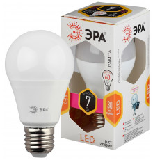 Лампочка светодиодная ЭРА STD LED A60-7W-827-E27 E27 / Е27 7Вт груша теплый белый свет