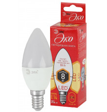 Лампочка светодиодная ЭРА RED LINE ECO LED B35-8W-827-E14 Е14 / E14 8Вт свеча теплый белый свет