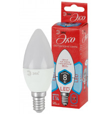 Лампочка светодиодная ЭРА RED LINE ECO LED B35-8W-840-E14 Е14 / E14 8Вт свеча нейтральный белый свет
