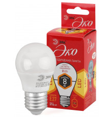 Лампочка светодиодная ЭРА RED LINE ECO LED P45-8W-827-E2 E27 / Е27 8Вт шар теплый белый свет