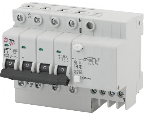 ЭРА Pro Автоматический выключатель дифференциального тока NO-902-147 АВДТ2 C50А  30мА 3P+N тип AC