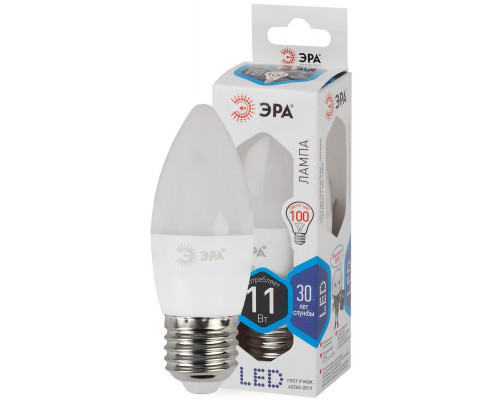 Лампочка светодиодная ЭРА STD LED B35-11W-840-E27 E27 / Е27 11Вт свеча нейтральный белый свeт