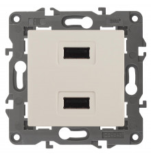 14-4110-02 ЭРА Устройство зарядное USB, 230В/5В-2100мА, IP20, Эра Elegance, сл.кость