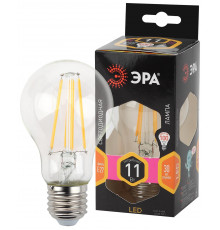 Лампочка светодиодная ЭРА F-LED A60-11W-827-E27 Е27 / Е27 11Вт филамент груша теплый белый свет
