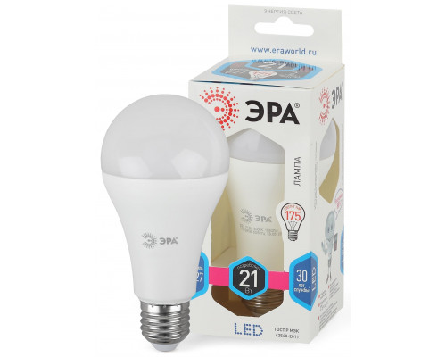 Лампочка светодиодная ЭРА STD LED A65-21W-840-E27 E27 / Е27 21Вт груша нейтральный белый свет