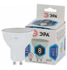 Лампочка светодиодная ЭРА STD LED MR16-8W-840-GU10 GU10 8Вт софит нейтральный белый свет