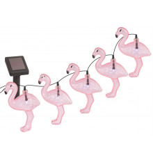 ERADG012-07 ЭРА Садовая гирлянда 10 подсвечиваемых  светодиодами фламинго.Общая длина от солнечной п