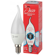 Лампочка светодиодная ЭРА RED LINE ECO LED BXS-8W-840-E14 Е14 / E14 8Вт свеча на ветру нейтральный белый свет