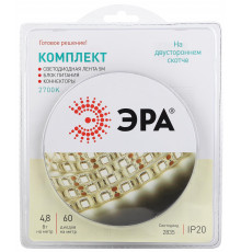 ЭРА Комплект светодиодной ленты 2835kit-4,8-60-12-IP20-2700-5m