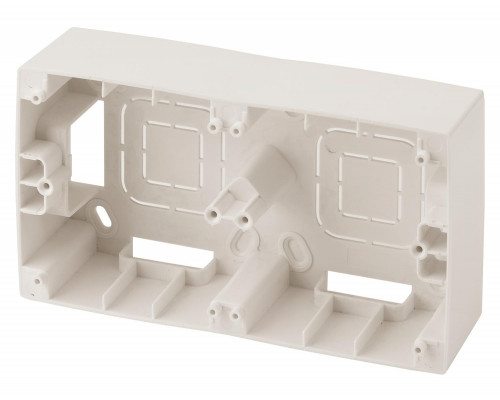12-6102-02 ЭРА Коробка наклад. монтажа 2 поста, Эра12, слоновая кость