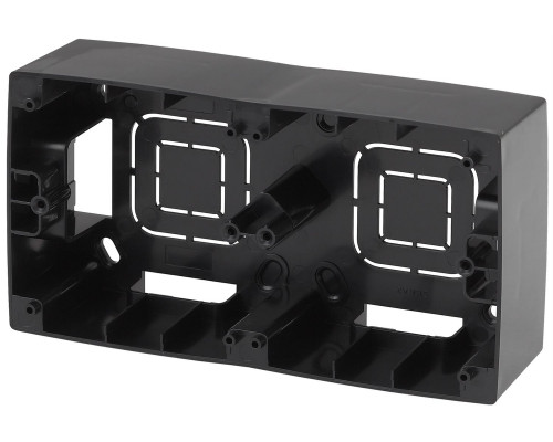 12-6102-06 ЭРА Коробка наклад. монтажа 2 поста, Эра12, чёрный