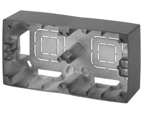 12-6102-12 ЭРА Коробка наклад. монтажа 2 поста, Эра12, графит