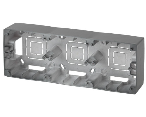 12-6103-12 ЭРА Коробка наклад. монтажа 3 поста, Эра12, графит